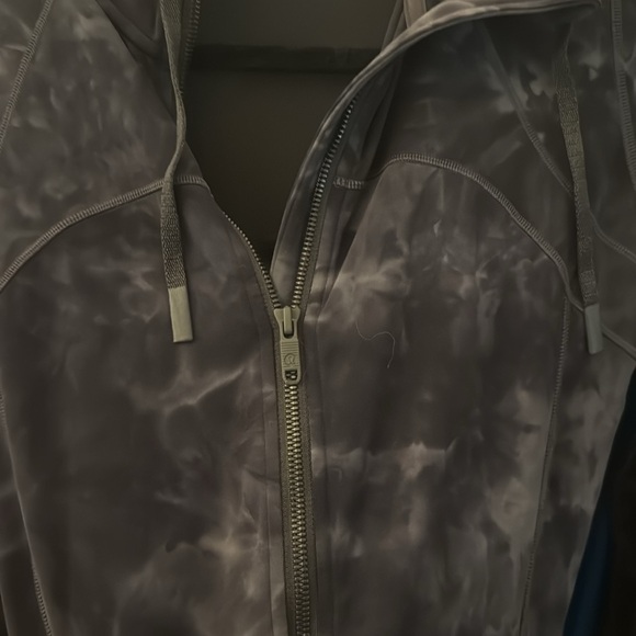 Lululemon Define Hooded Nulu Diamond dye jacket in graphite grey multi sz 8 - Picture 6 of 6